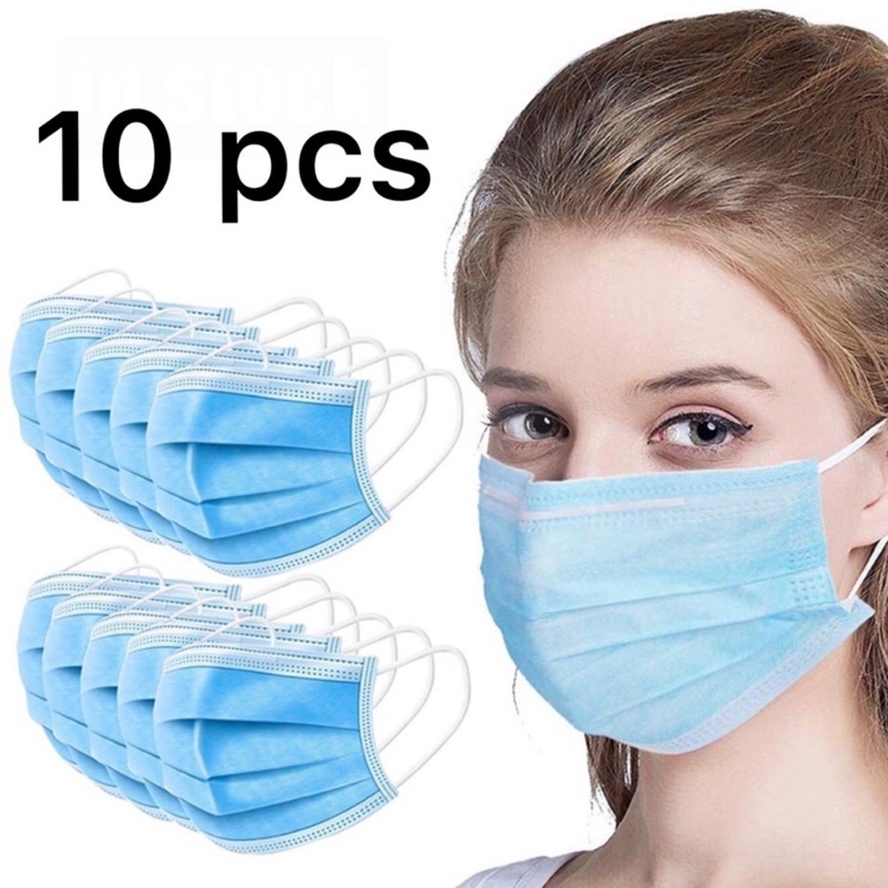 10 Face Mask 3-Layer Protection